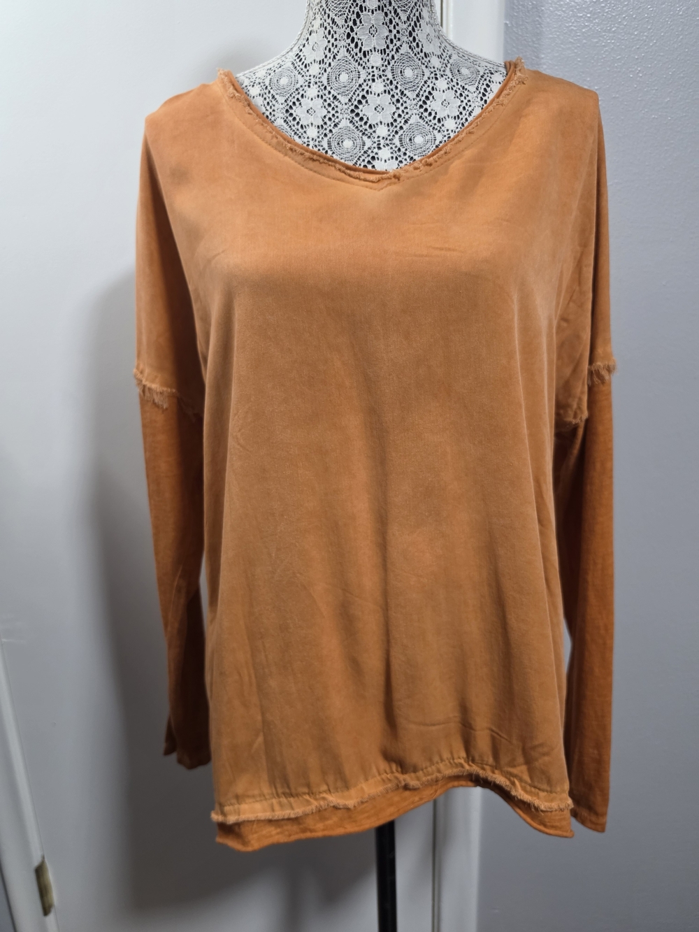 NWT Marisima Made In Italy Burnt Orange Cotton Blend Oversized Boho One Size